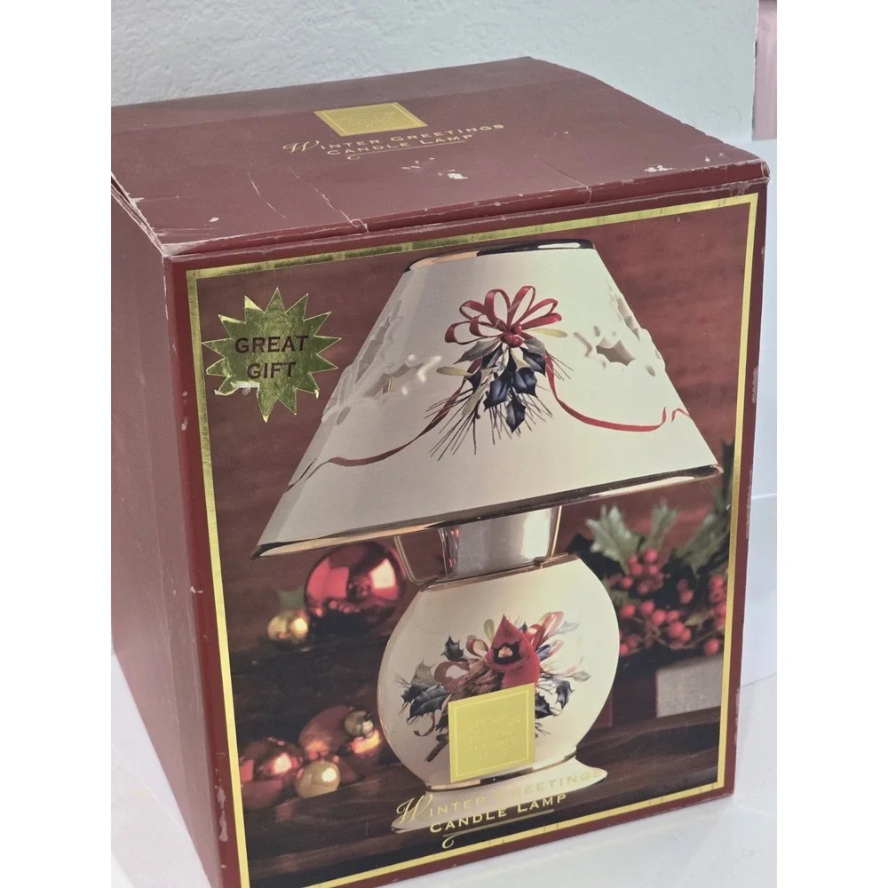 Lenox Christmas Cardinal Holiday Candle Lamp